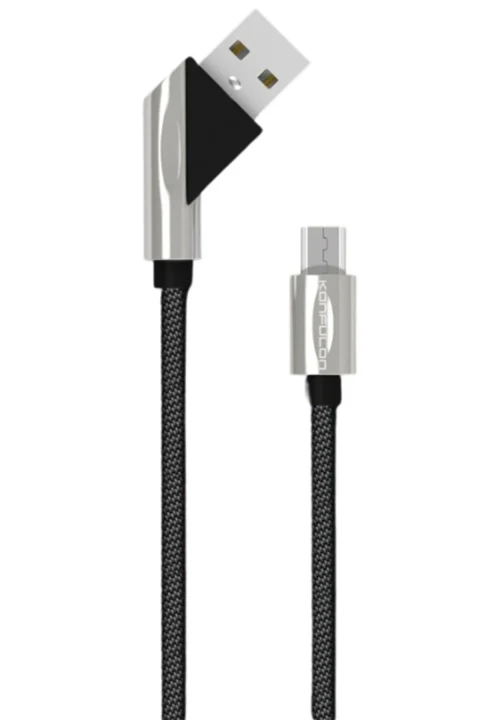 Konfulon S67 45 Derece Micro USB Kablo 1M 2.4A - Siyah