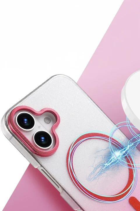 uryport Apple iPhone 16 Glossy Magsafe Kapak - Mavi