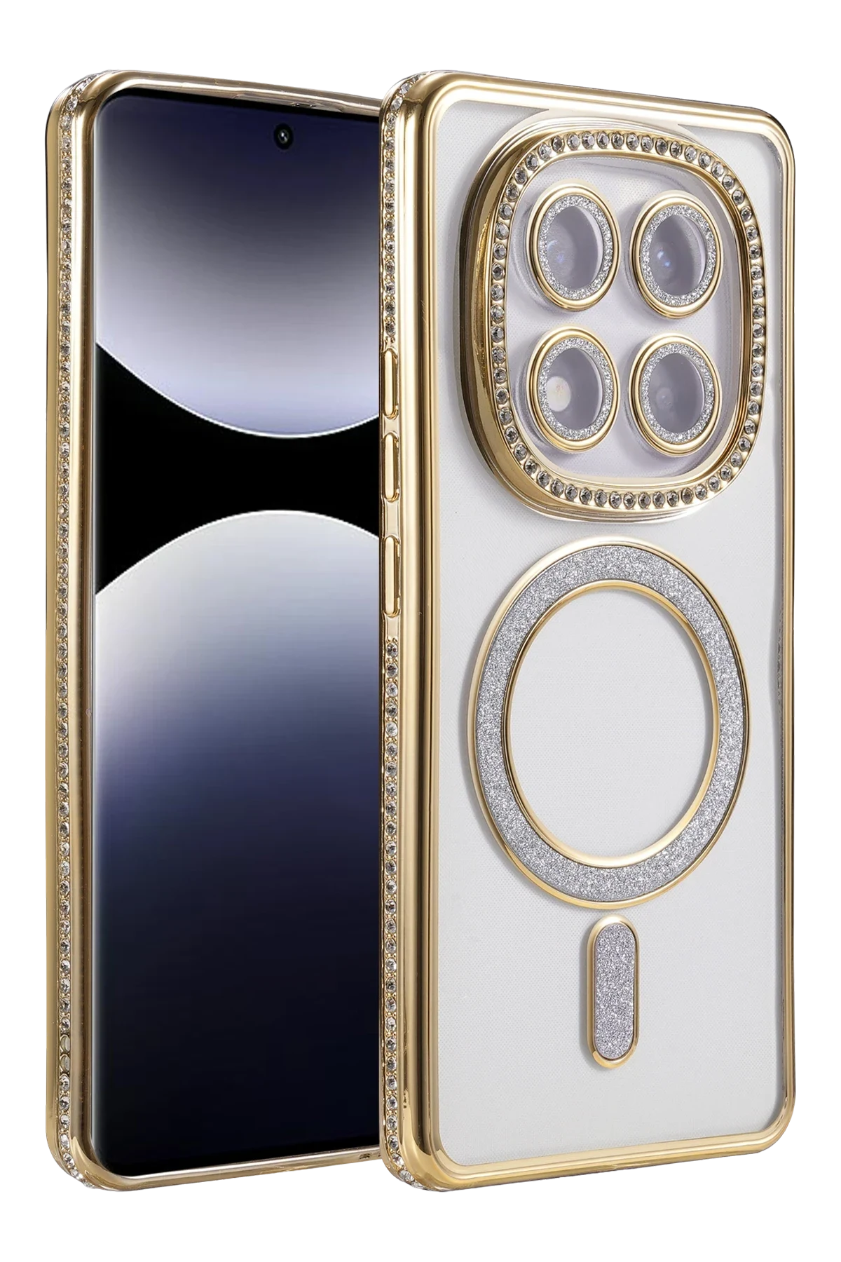 uryport Xiaomi Redmi Note 14 Pro 4G Joke Simli Magneticsafe Kılıf - Gold