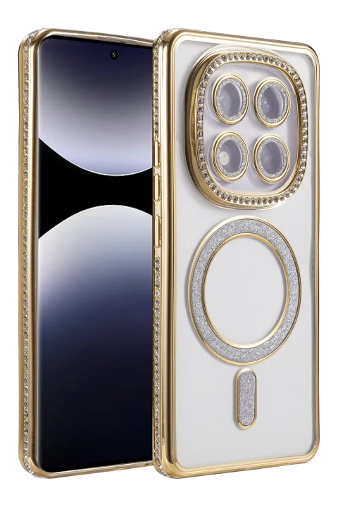uryport Xiaomi Redmi Note 14 Pro 4G Joke Simli Magneticsafe Kılıf - Gold