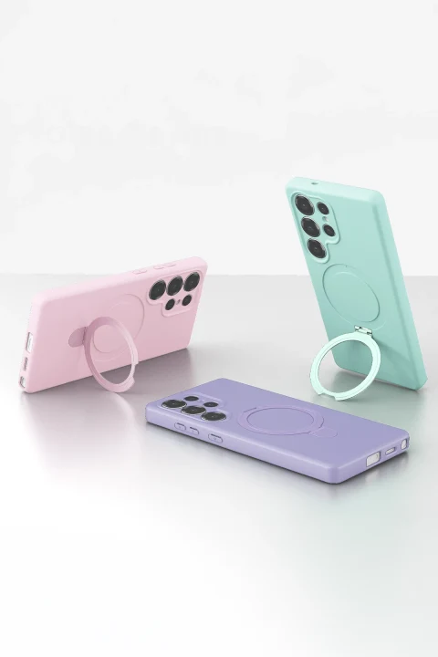 uryport Samsung Galaxy S23 Ultra Regal Magsafe Standlı Kapak - Titan Gri