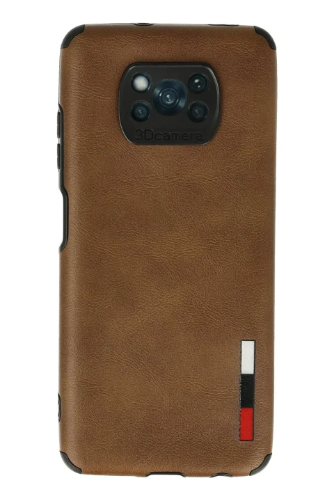 uryport Xiaomi Pocophone X3 Kılıf Loop Deri Silikon - Kahverengi