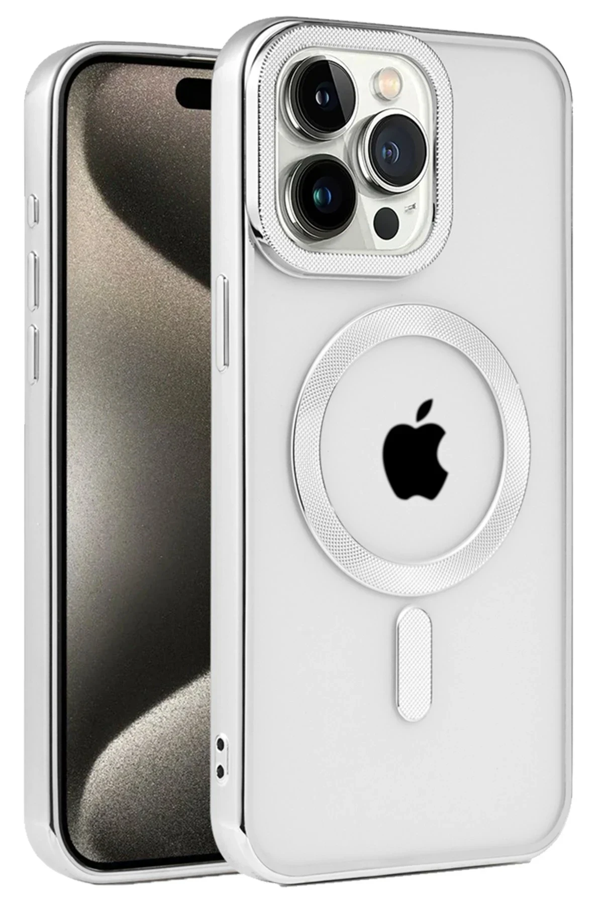 uryport Apple iPhone 14 Pro Max Kılıf Kronos Magsafe Kapak - Gümüş
