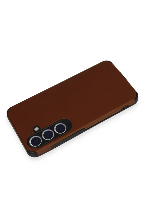 uryport Samsung Galaxy S22 Kılıf Loop Deri Silikon - Kahverengi