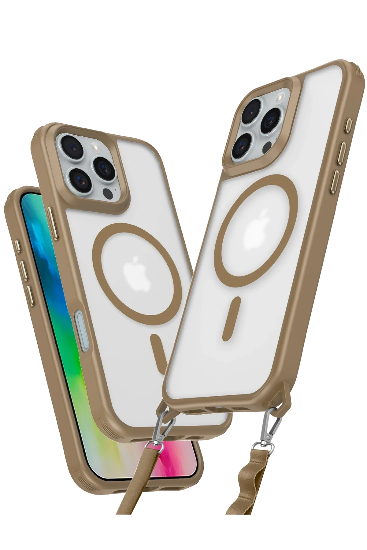 uryport Apple iPhone 16 Pro Max Kılıf Enka Magsafe Silikon Kılıf - Desert