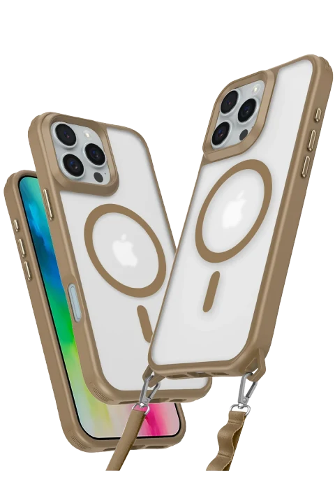 uryport Apple iPhone 16 Pro Max Kılıf Enka Magsafe Silikon Kılıf - Desert
