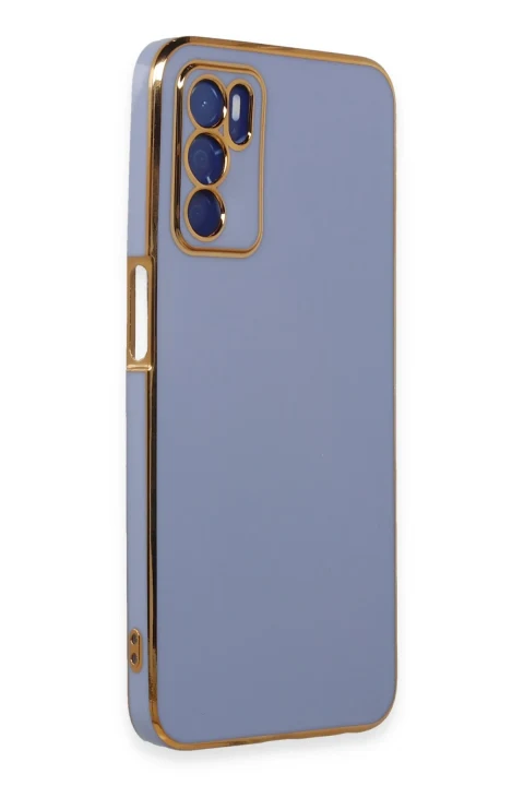 uryport Oppo A16 Kılıf Volet Silikon - Mavi
