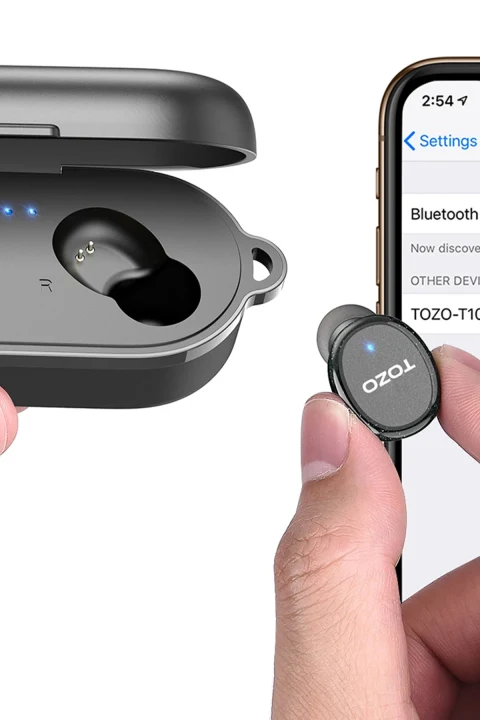 Tozo T10S Çağrı Gürültü Engelleyici Özellikli Ultra Hafif IPX8 Su Geçirmez Bluetooth 5.2 Kablosuz Airpods Kulaklık - Siyah