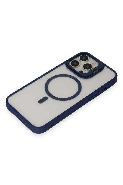 Joko Apple iPhone 15 Pro Max Kılıf Roblox Lens Magsafe Standlı Kapak - Lacivert