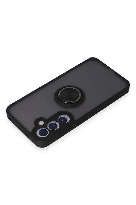 uryport Samsung Galaxy S24 Plus Kılıf Montreal Yüzüklü Silikon Kapak - Siyah