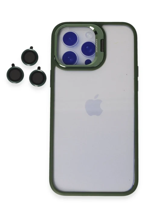 Joko Apple iPhone 15 Pro Max Kılıf Roblox Lens Standlı Kapak - Koyu Yeşil