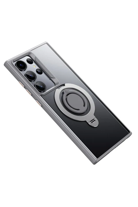 Joko Samsung Galaxy S23 Ultra Avatar 360 Dönen Magsafe Kapak - Titan Gri