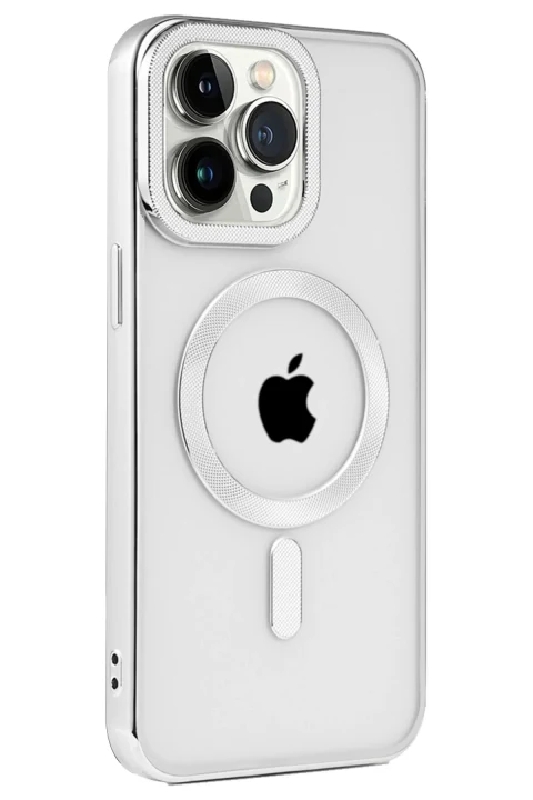uryport Apple iPhone 14 Pro Max Kılıf Kronos Magsafe Kapak - Gümüş