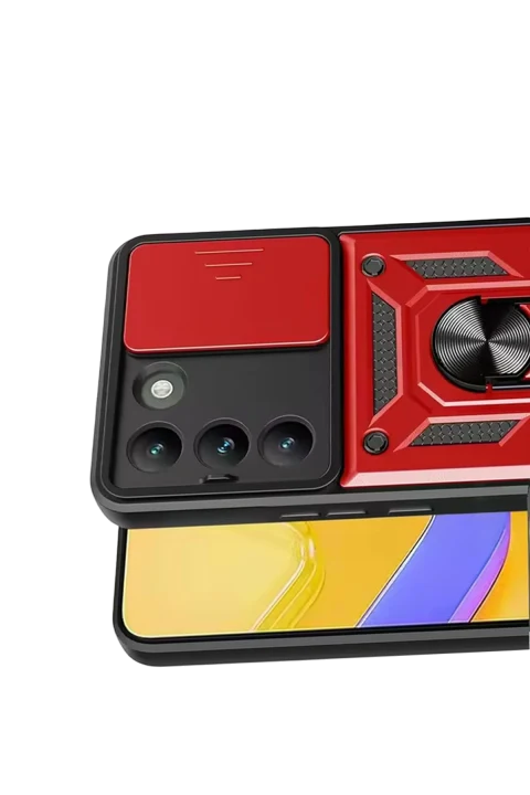 uryport Vivo V30 Lite 4G Pars Lens Yüzüklü Silikon - Kırmızı