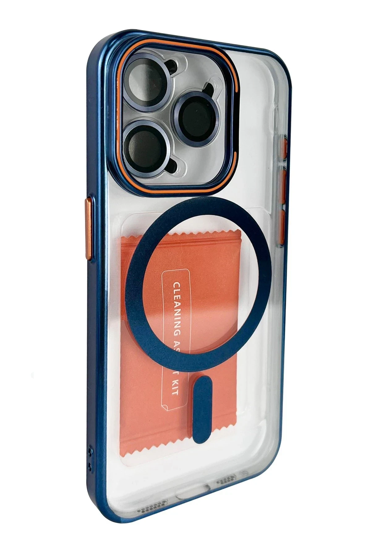 Joko Apple iPhone 15 Pro Crown Lens Standlı Magsafe Kapak - Lacivert