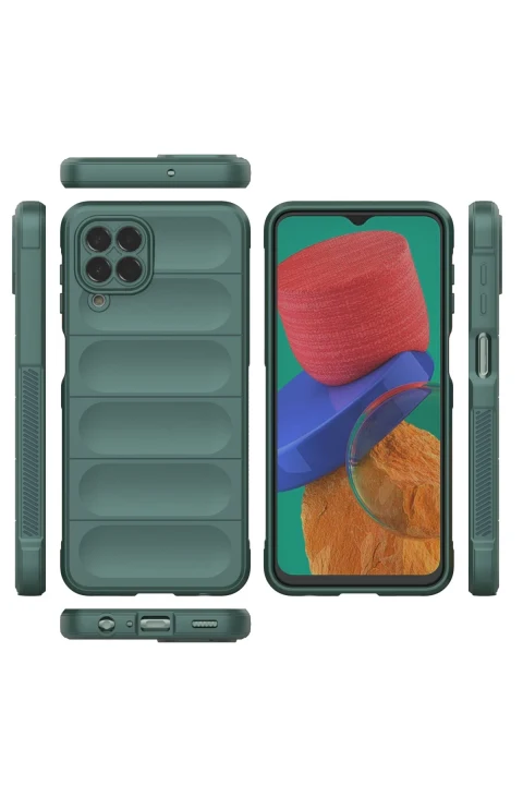 uryport Samsung Galaxy M33 Kılıf Optimum Silikon - Koyu Yeşil