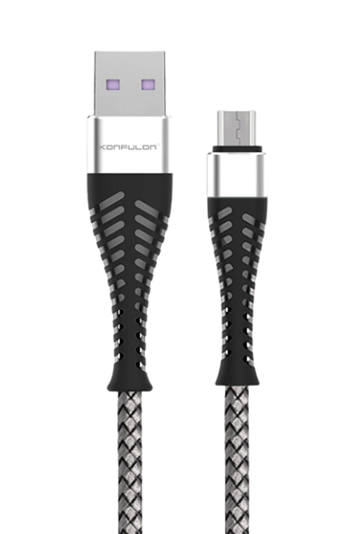 Konfulon S61 Micro USB Kablo 1.2M 2.1A - Gümüş