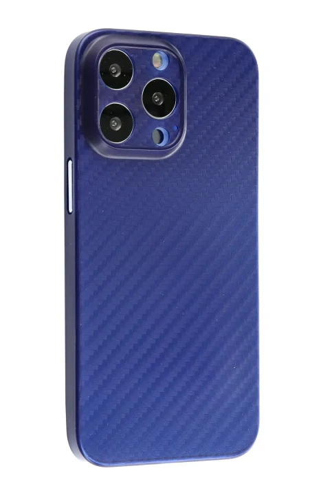 uryport Apple iPhone 13 Pro Max Kılıf Karbon PP Silikon - Mavi