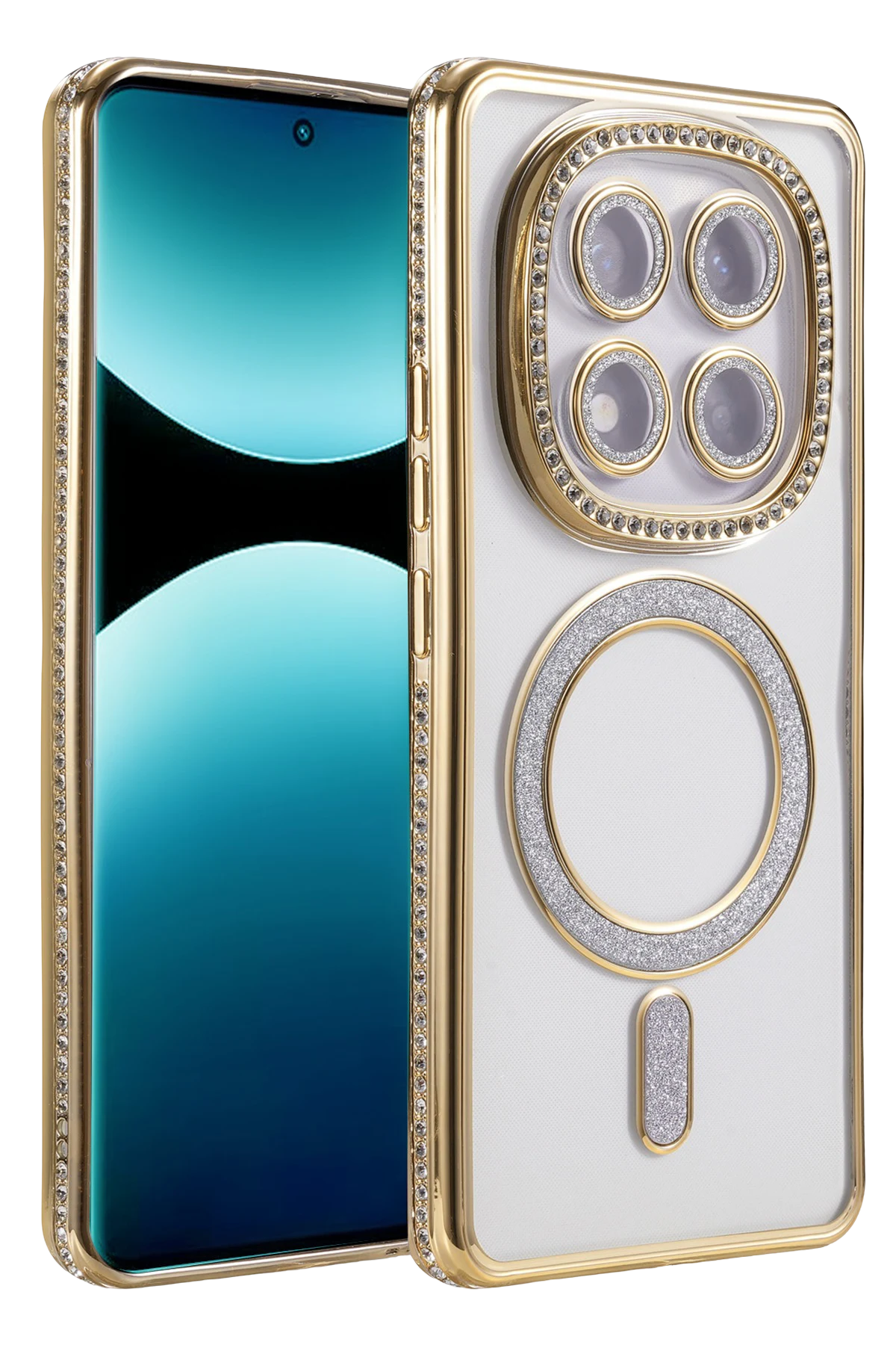 uryport Xiaomi Redmi Note 15 Pro 5G Joke Simli Magneticsafe Kılıf - Gold