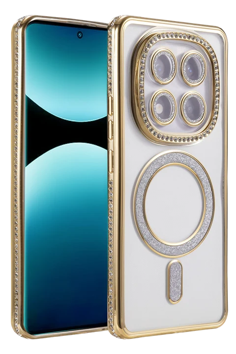uryport Xiaomi Redmi Note 15 Pro 5G Joke Simli Magneticsafe Kılıf - Gold