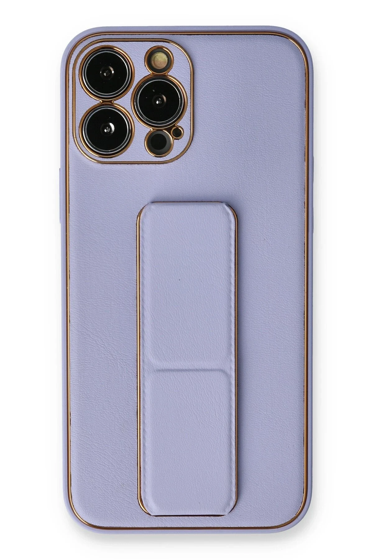 uryport Apple iPhone 14 Pro Kılıf Coco Deri Standlı Kapak - Lila