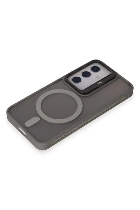 Joko Samsung Galaxy S24 Flet Lens Magsafe Kapak - Gri