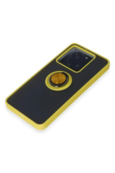 uryport Xiaomi Mi 13T Kılıf Montreal Yüzüklü Silikon Kapak - Sarı