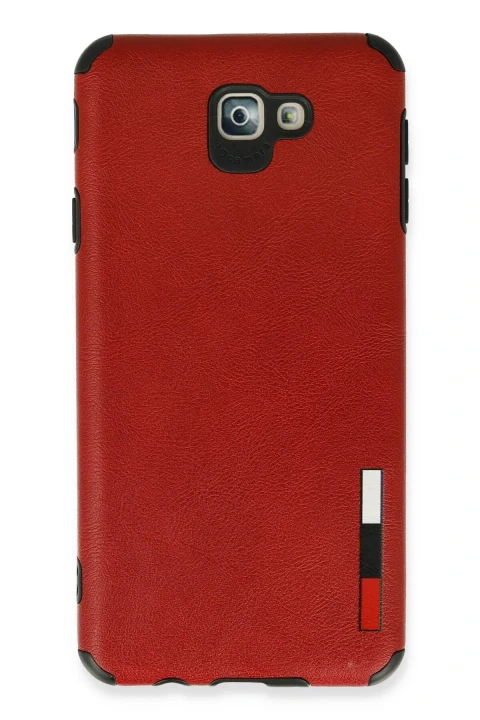 uryport Samsung Galaxy J7 Prime Kılıf Loop Deri Silikon - Kırmızı