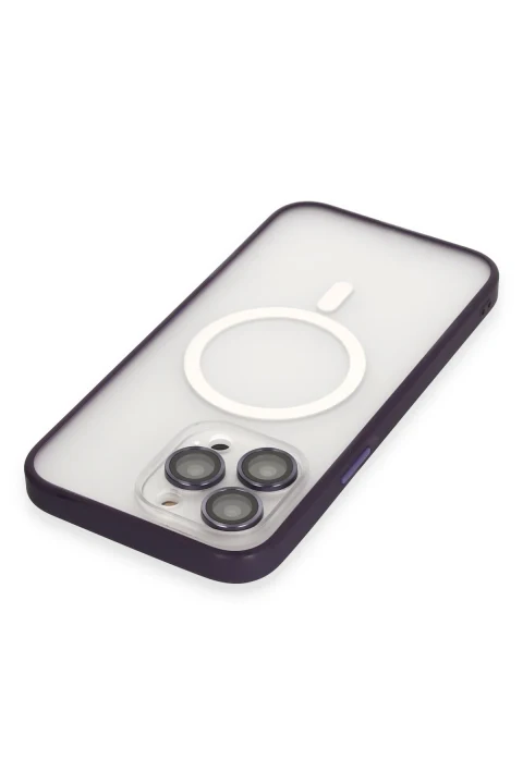 Joko Apple iPhone 14 Pro Max Kılıf Martin Lens Magneticsafe Kapak - Derin Mor