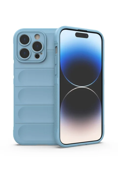 uryport Apple iPhone 13 Pro Max Kılıf Optimum Silikon - Sky Blue