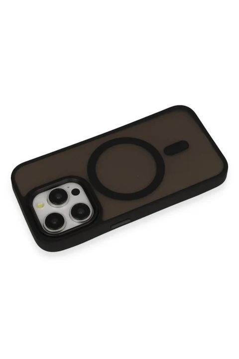 uryport Apple iPhone 15 Pro Max Kılıf Oslo Magsafe Kapak - Siyah