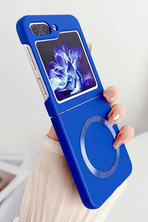 uryport Samsung Galaxy Z Flip 5 Kılıf Mata Fold Kapak - Sierra Blue