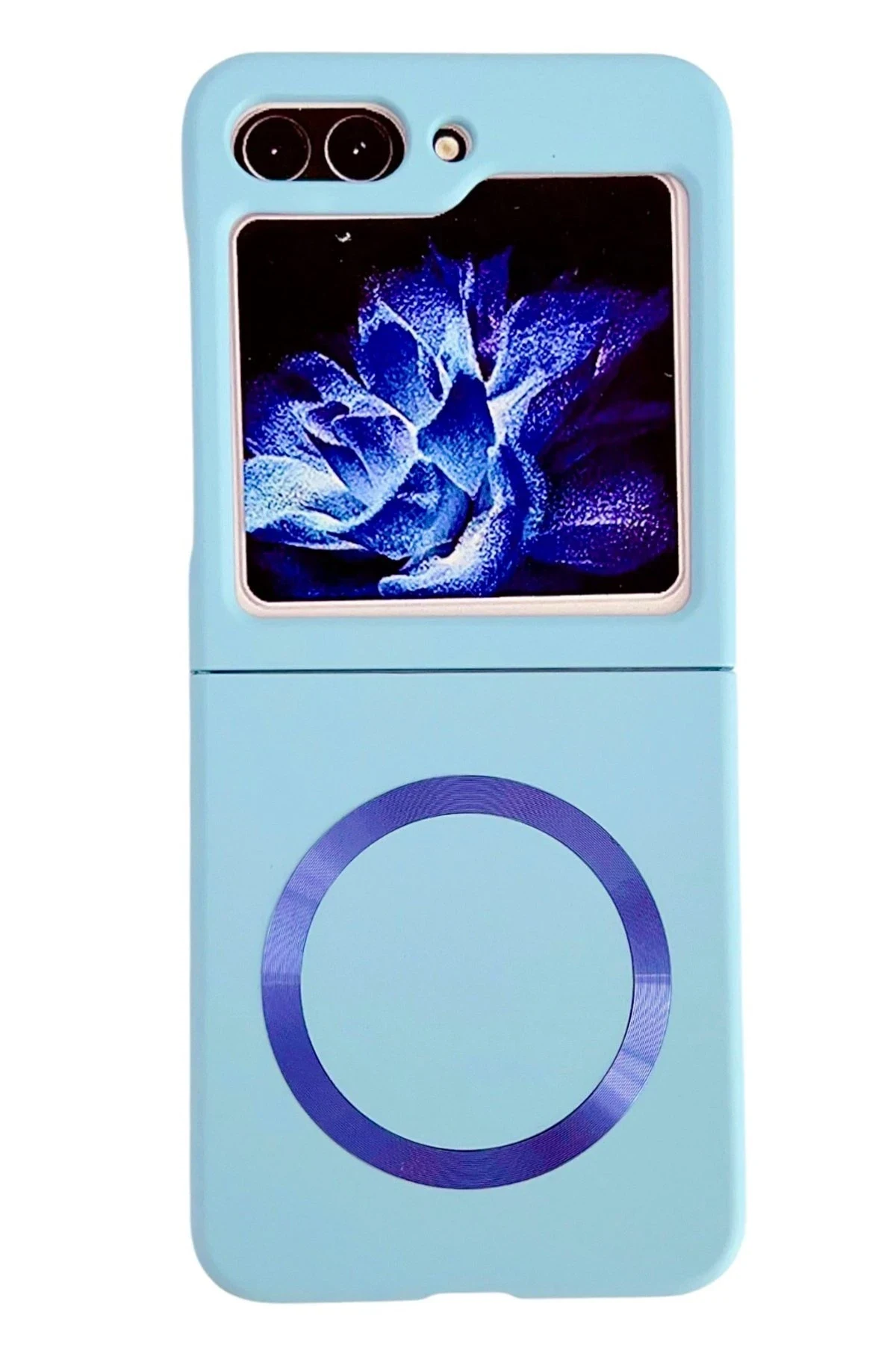 uryport Samsung Galaxy Z Flip 5 Kılıf Mata Fold Kapak - Sierra Blue