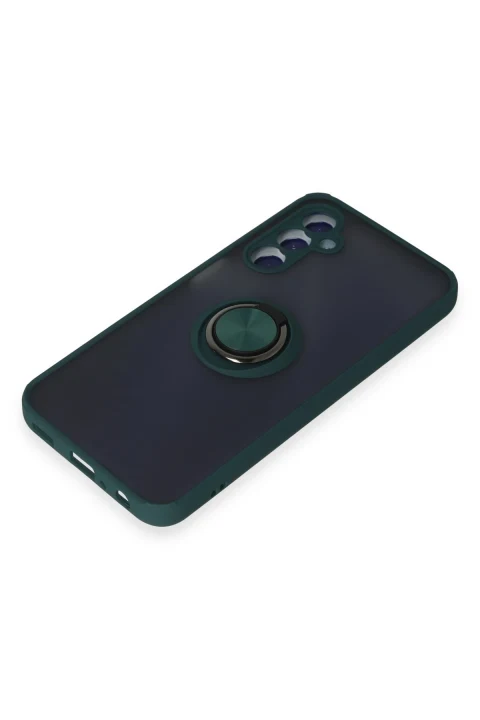 uryport Samsung Galaxy M34 5G Kılıf Montreal Yüzüklü Silikon Kapak - Yeşil