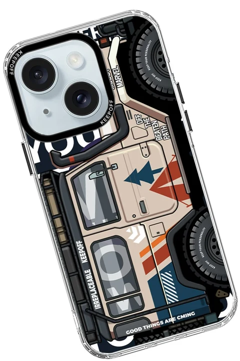 Keep Off Apple iPhone 15 Cross Country Travel Magsafe Kapak - Jungle