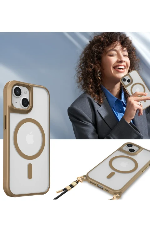 uryport Apple iPhone 15 Kılıf Enka Magsafe Silikon Kılıf - Lacivert