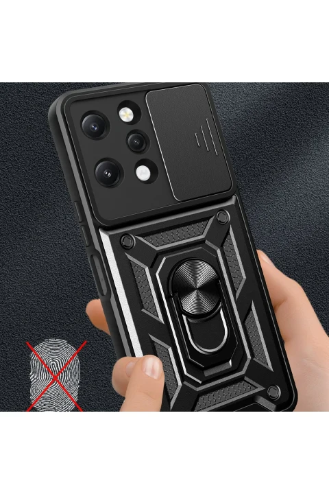 uryport Xiaomi Redmi 12 Kılıf Pars Lens Yüzüklü Silikon - Yeşil