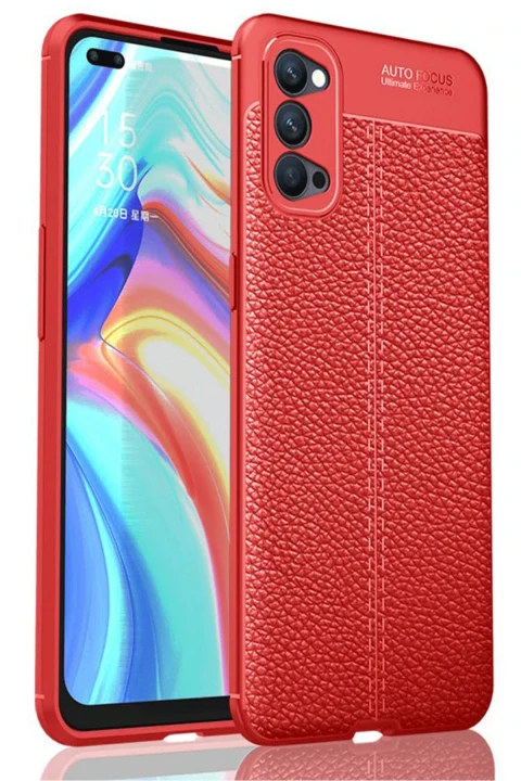 uryport Oppo Reno 4 Pro Kılıf Auto Focus Kapak - Kırmızı