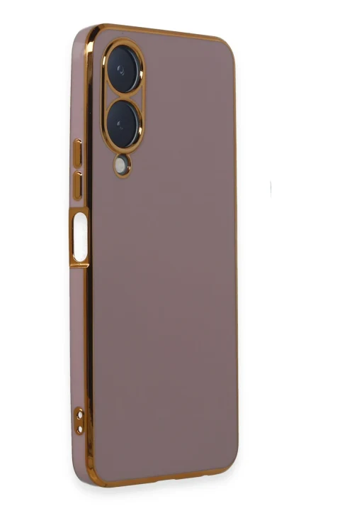 uryport Vivo Y17S Kılıf Volet Silikon - Mor