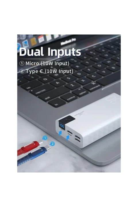 Konfulon A19 Dijital Ekranlı Powerbank 30.000 mAh Hızlı Şarj - Siyah