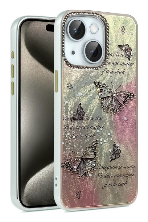 uryport Apple iPhone 15 Plus Kılıf Blade Aynalı Desenli Kapak - Desen 6