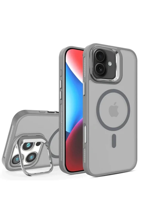Joko Apple iPhone 16 Flet Lens Magsafe Kapak - Gri