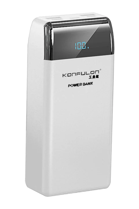 Konfulon P30Q Dijital Ekranlı Powerbank 30.000 mAh PD 18W Hızlı Şarj - Beyaz