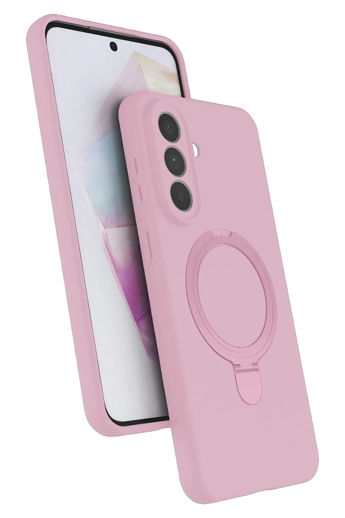 uryport Samsung Galaxy A57 5G Regal Magsafe Standlı Kapak - Açık Pembe