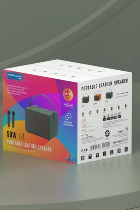 Konfulon F31 50W Sürücülü 2 Adet Mikrofonlu BT 5.2 Kablosuz Hoparlör - Turuncu
