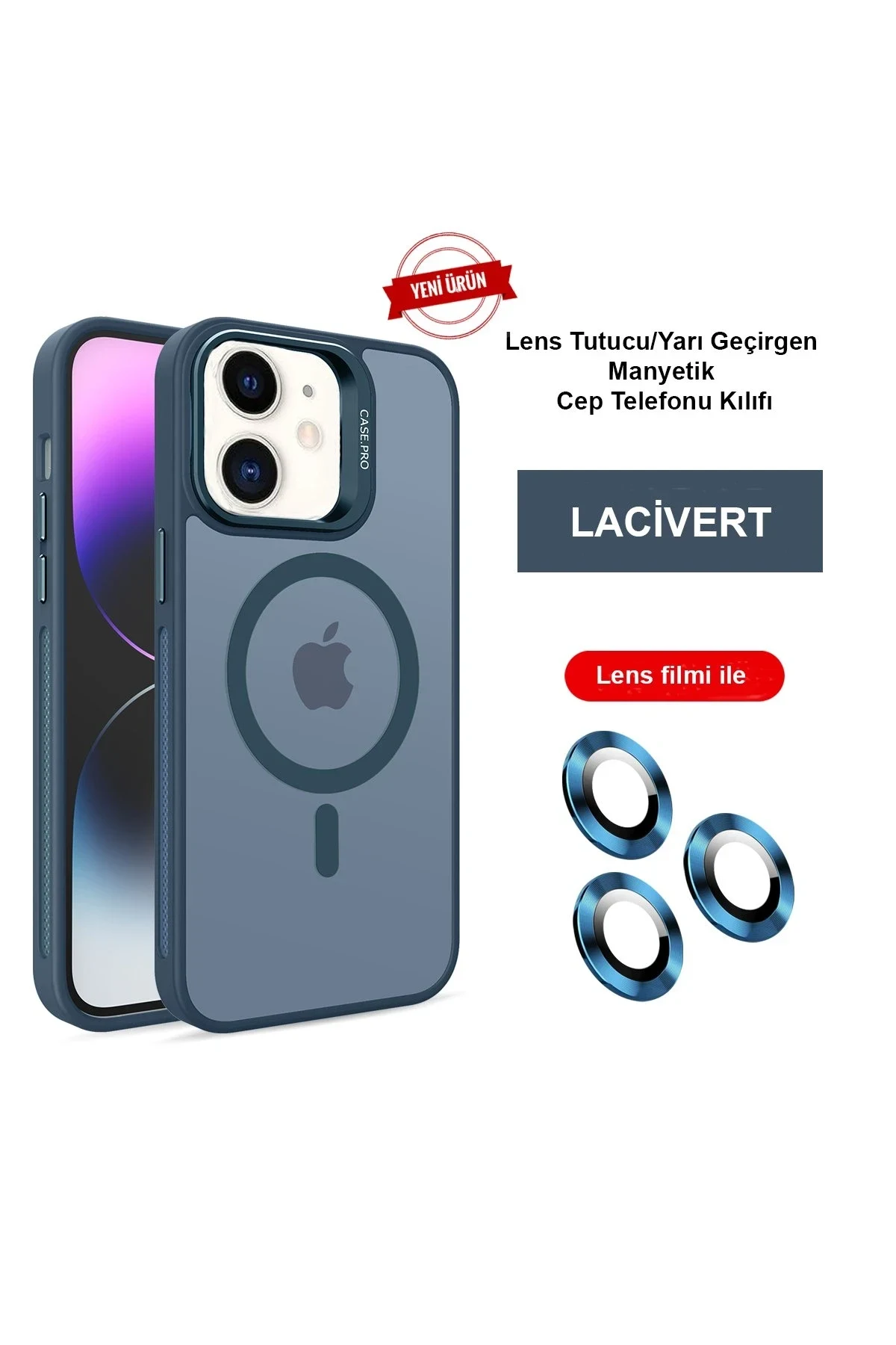 Joko Apple iPhone 11 Kılıf Flet Lens Magsafe Kapak - Lacivert