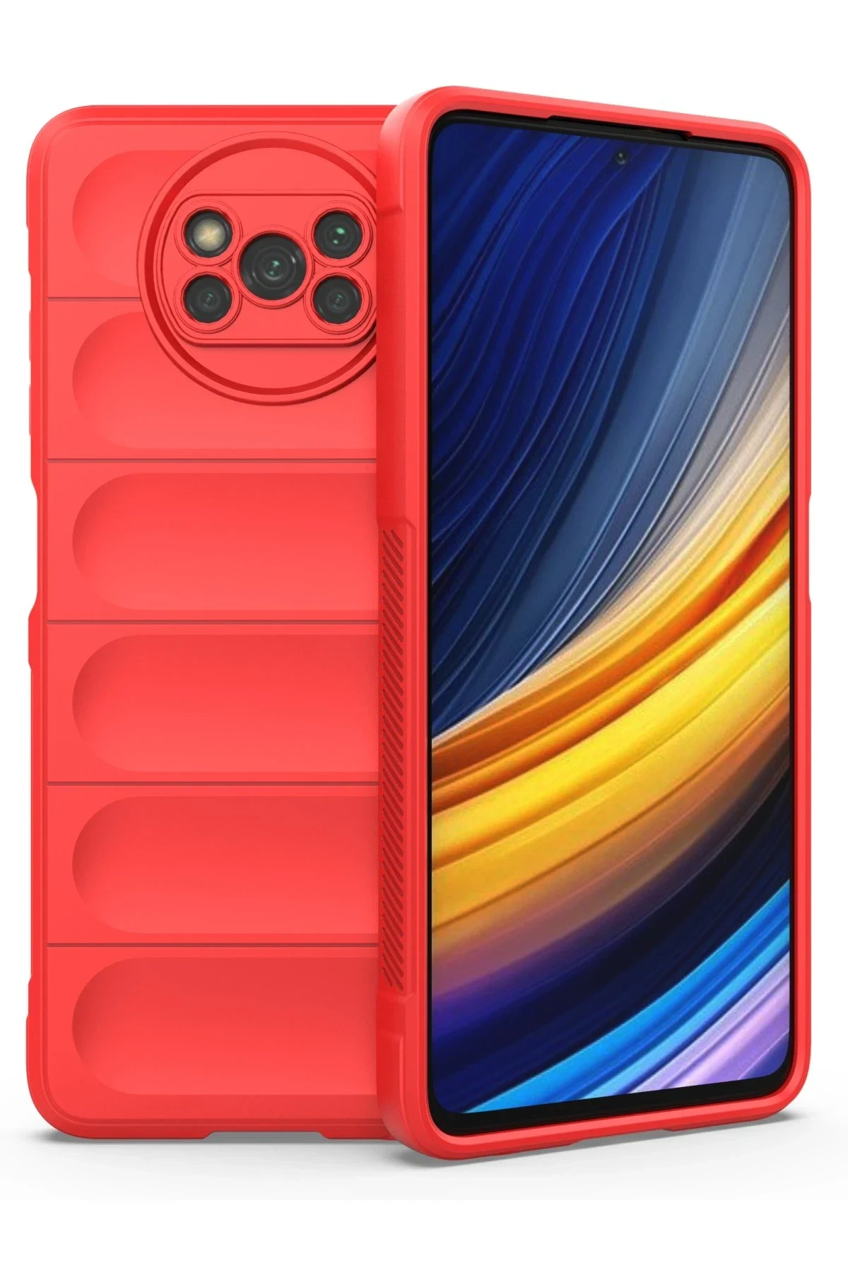 uryport Xiaomi Pocophone X3 Kılıf Optimum Silikon - Kırmızı
