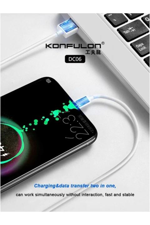 Konfulon DC06 Süper Hızlı Type-C Kablo 1M 2.4A