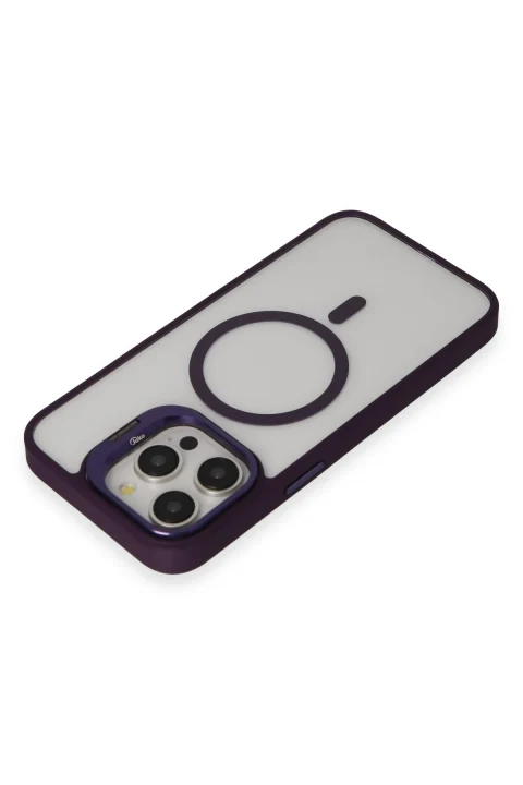 Joko Apple iPhone 15 Pro Kılıf Roblox Lens Magsafe Standlı Kapak - Derin Mor