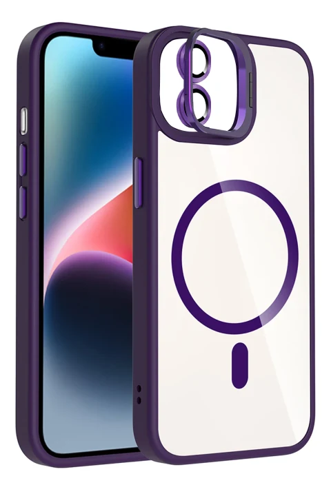Joko Apple iPhone 11 Remim Lensli Magsafe Standlı Kapak - Derin Mor